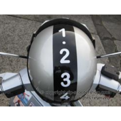 Pegatina casco "Cambio manual Vespa", negro/blanco. Para casco