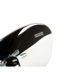Espejo retrovisor bordón izquierdo cromado, 110x70mm (forma trapezoidal), Vespa y Lambretta