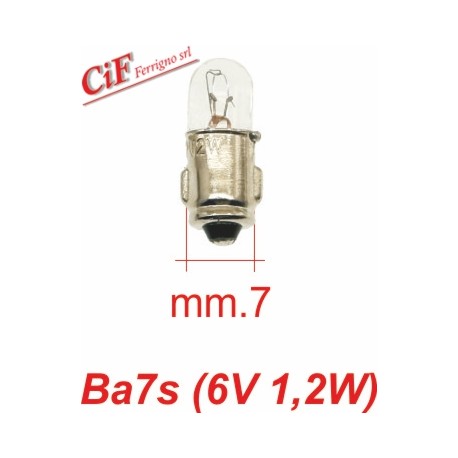 Bombilla BA 7s 6V-1,2W Luz cuentakilómetros para cuentakilómetros italianos