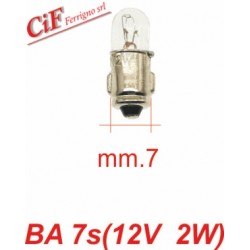 Bombilla BA 7s 12V-2W Luz cuentakilómetros para cuentakilómetros italianos