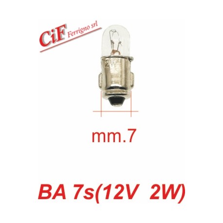 Bombilla BA 7s 12V-2W Luz cuentakilómetros para cuentakilómetros italianos
