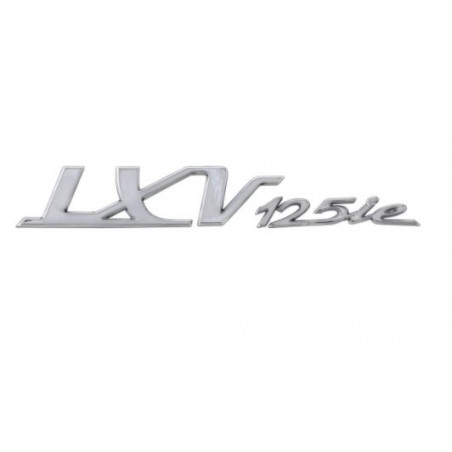 Letrero LXV 125 i.e, cófano para Vespa LXV 125cc, cromado, fijación adhesivo