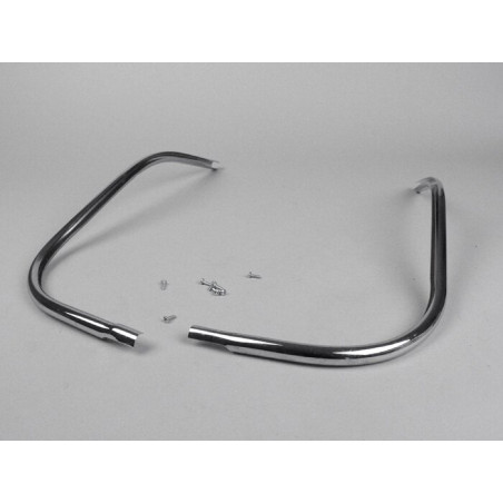 Bordón escudo metálico cromado en dos piezas, Vespa 50/75, Super, SL, Primavera