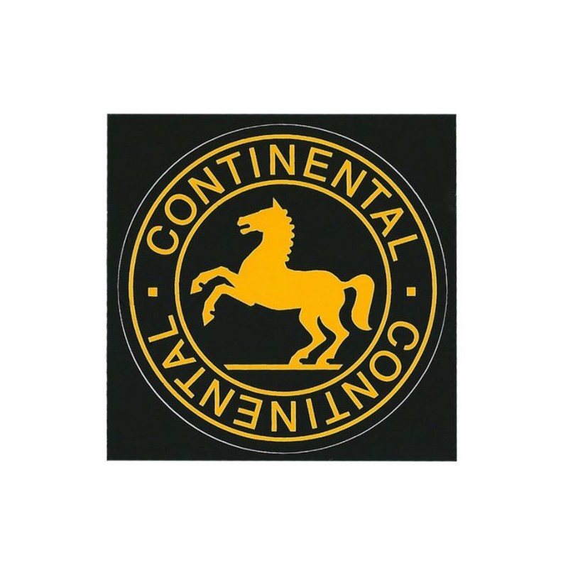 Pegatina logo CONTINENTAL caballo, negro y naranja, diámetro 60mm