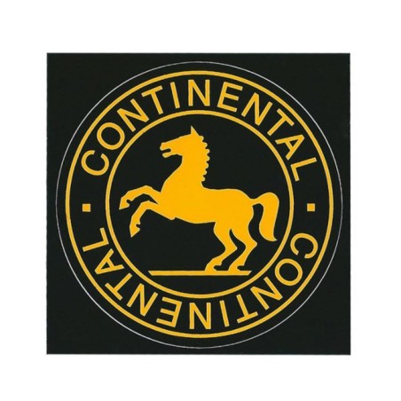 Pegatina logo CONTINENTAL caballo, negro y naranja, diámetro 60mm