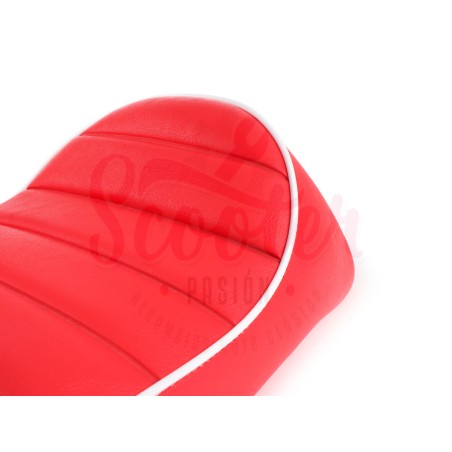 Asiento Rojo con borde blanco Fastback 2.0, Vespa 50/75, Super, SL, Primavera