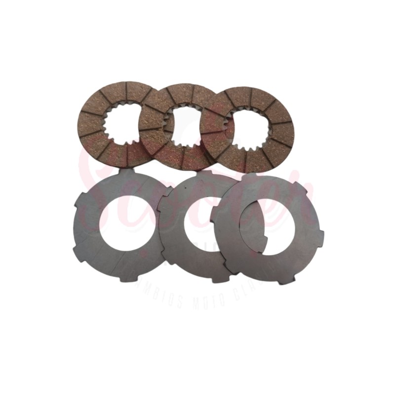 Discos Embrague NEWFREN (Incluye intermedios) Vespa 125N Faro Bajo del 53 al 55