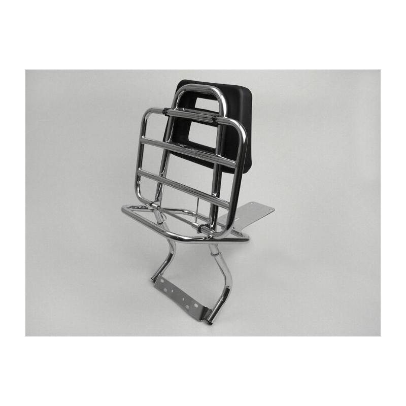 Portaequipajes Cromado Trasero con respaldo, Vespa PX Disco, IRIS, DN, DS, CL