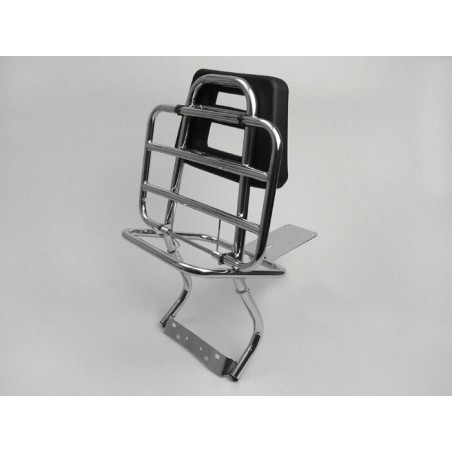 Portaequipajes Cromado Trasero con respaldo, Vespa PX Disco, IRIS, DN, DS, CL