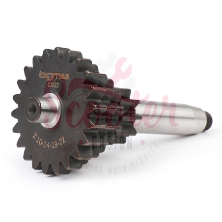 Eje Cambio Tren Fijo Piñón Múltiple BGM PRO Original 10-14-18-22 Vespa 75, Super, SL, Primavera, Junior, PKS, PK XL, FL