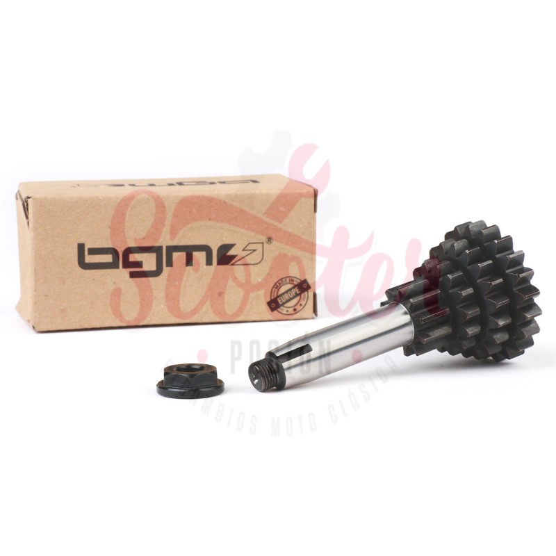 Eje Cambio Tren Fijo Piñón Múltiple BGM PRO Sport 10-14-18-21 (4ª corta) Vespa 75, Super, SL, Primavera, Junior, PKS, PK XL, FL
