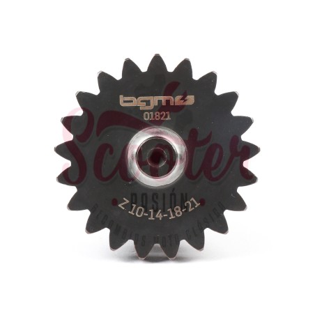 Eje Cambio Tren Fijo Piñón Múltiple BGM PRO Sport 10-14-18-21 (4ª corta) Vespa 75, Super, SL, Primavera, Junior, PKS, PK XL, FL