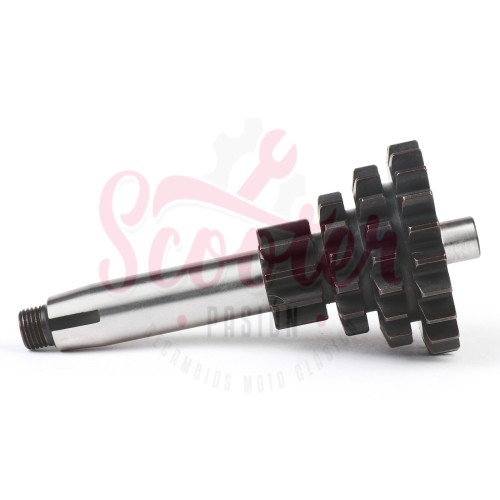 Eje Cambio Tren Fijo Piñón Múltiple BGM PRO Sport 10-14-18-21 (4ª corta) Vespa 75, Super, SL, Primavera, Junior, PKS, PK XL, FL