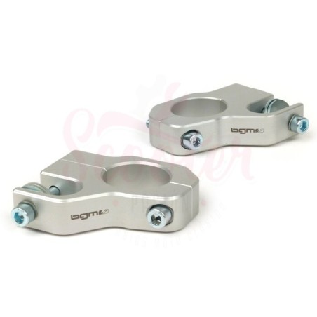 Soporte amortiguador superior BGM PRO aluminio CNC, plateado, Lambretta