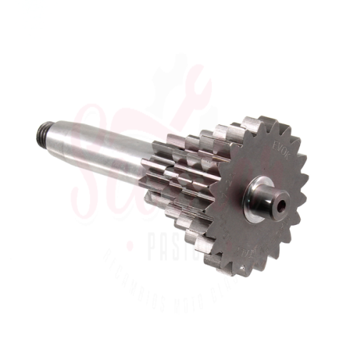 Eje cambio tren fijo piñón múltiple EVOK Z 10-14-18-21 (4ª corta), Vespa Super, SL, Primavera, Junior, PKS, PK XL, FL