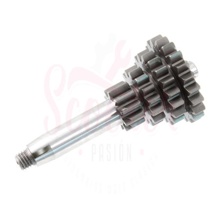 Eje cambio tren fijo piñón múltiple EVOK Z 10-14-18-21 (4ª corta), Vespa Super, SL, Primavera, Junior, PKS, PK XL, FL