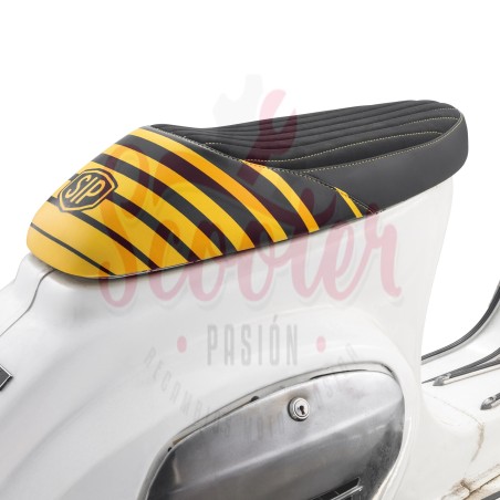 Asiento NISA Sport SIP 2020 Negro / Amarillo Vespa Super, SL, Primavera