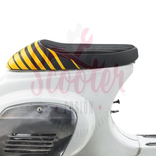 Asiento NISA Sport SIP 2020 Negro / Amarillo Vespa Super, SL, Primavera