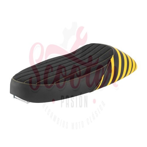 Asiento NISA Sport SIP 2020 Negro / Amarillo Vespa Super, SL, Primavera