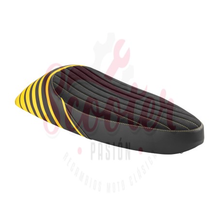 Asiento NISA Sport SIP 2020 Negro / Amarillo Vespa CL, DS, DN, 150s, 150 Sprint, 150GS, 160