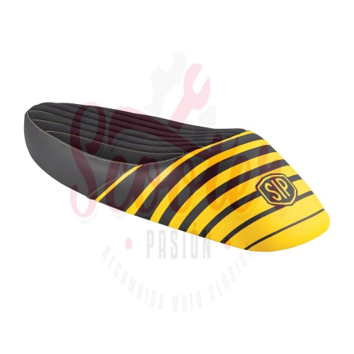 Asiento NISA Sport SIP 2020 Negro / Amarillo Vespa CL, DS, DN, 150s, 150 Sprint, 150GS, 160