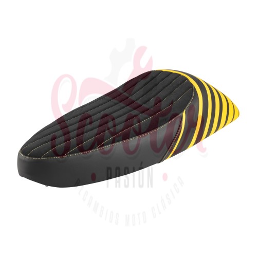 Asiento NISA Sport SIP 2020 Negro / Amarillo Vespa CL, DS, DN, 150s, 150 Sprint, 150GS, 160