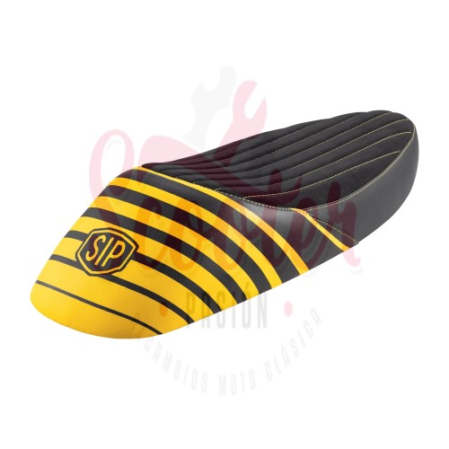 Asiento NISA Sport SIP 2020 Negro / Amarillo Vespa CL, DS, DN, 150s, 150 Sprint, 150GS, 160