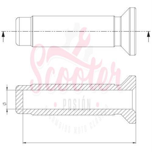 Puños SIP Antik Pátina 22/22mm Vespa 150s faro redondo, Vespa 125 del año 58 al 63