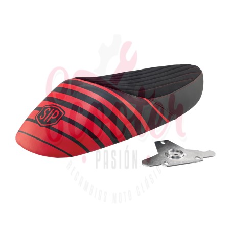 Asiento NISA Sport SIP 2020 Negro / Rojo Vespa CL, DS, DN, 150s, 150 Sprint, 150GS, 160