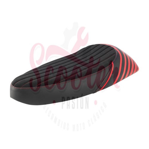 Asiento NISA Sport SIP 2020 Negro / Rojo Vespa CL, DS, DN, 150s, 150 Sprint, 150GS, 160