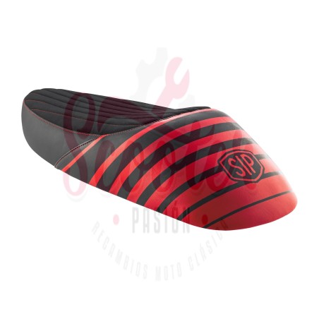 Asiento NISA Sport SIP 2020 Negro / Rojo Vespa CL, DS, DN, 150s, 150 Sprint, 150GS, 160