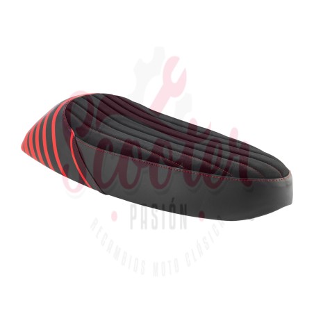 Asiento NISA Sport SIP 2020 Negro / Rojo Vespa CL, DS, DN, 150s, 150 Sprint, 150GS, 160