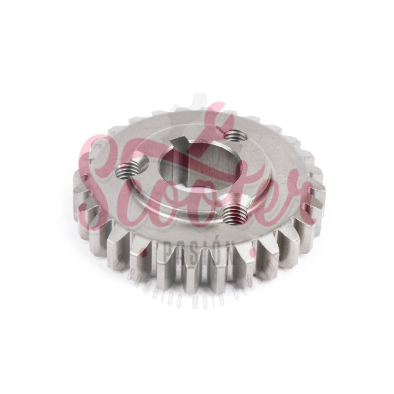 Piñón Campana Embrague POLINI 28 Dientes Rectos Para Campana Embrague 69 Dientes Vespa 75, Super, SL, Primavera, PKS, PK XL, FL