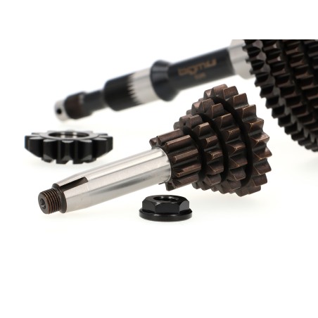 Eje Rueda Trasera con piñones Caja de Cambio Completa BGM PRO SPORT 1ª, 2ª, 3ª y 4ª Velocidad 58-54-50-46 Vespa PKS, PK XL, FL