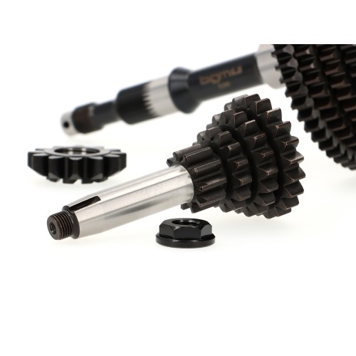Eje Rueda Trasera con Piñones Caja de Cambio Completa BGM PRO TOURING 1ª, 2ª, 3ª y 4ª Velocidad 58-54-50-46 Vespa PKS, PK XL,FL