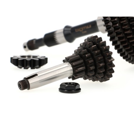 Eje Rueda Trasera con Piñones Caja de Cambio Completa BGM PRO TOURING 1ª, 2ª, 3ª y 4ª Velocidad 58-54-50-46 Vespa PKS, PK XL,FL