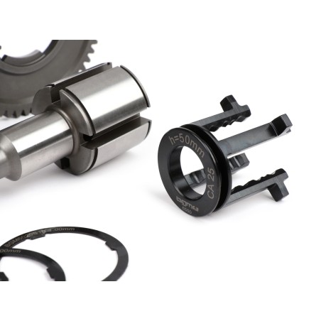 Eje Rueda Trasera Caja de Cambio BENELLI SPORT (4ª Corta) Desarrollo Transmisión Velocidad 10-58, 14-54, 18-50, 22-48 Vespa