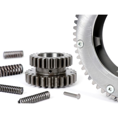 Piñón Campana Interior Embrague BENELLI 7 Muelles 22 Dientes Rectos Con Corona 61 Dientes Vespa DS, DN, IRIS, TX, T5