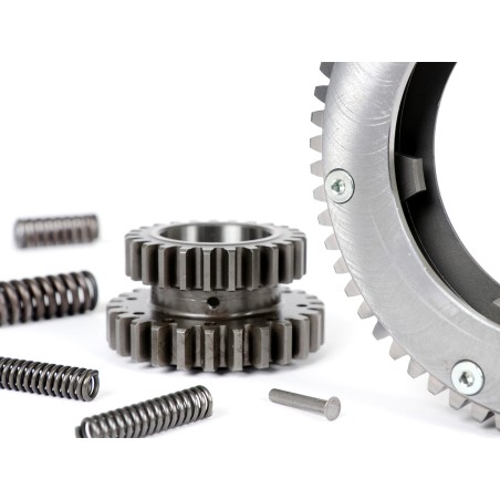 Piñón Campana Interior Embrague BENELLI 7 Muelles 22 Dientes Rectos Con Corona 61 Dientes Vespa DS, DN, IRIS, TX, T5