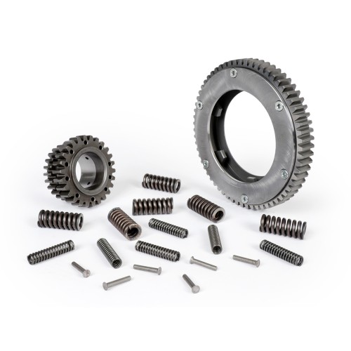 Piñón Campana Interior Embrague BENELLI 7 Muelles 22 Dientes Rectos Con Corona 65 Dientes Vespa DS, DN, IRIS, TX, T5