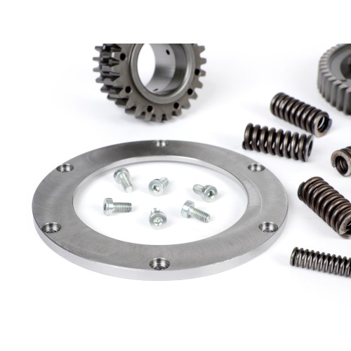 Piñón Campana Interior Embrague BENELLI 7 Muelles 21 Dientes Rectos Con Corona 65 Dientes Vespa DS, DN, IRIS, TX, T5