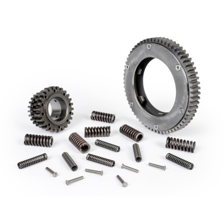 Piñón Campana Interior Embrague BENELLI 7 Muelles 24 Dientes Rectos Con Corona 61 Dientes Vespa DS, DN, IRIS, TX, T5