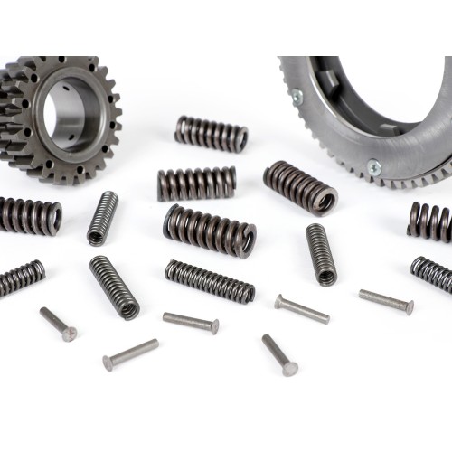 Piñón Campana Interior Embrague BENELLI 7 Muelles 24 Dientes Rectos Con Corona 64 Dientes Vespa DS, DN, IRIS, TX, T5