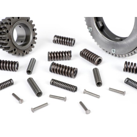 Piñón Campana Interior Embrague BENELLI 7 Muelles 24 Dientes Rectos Con Corona 64 Dientes Vespa DS, DN, IRIS, TX, T5