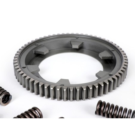 Piñón Campana Interior Embrague BENELLI 7 Muelles 24 Dientes Rectos Con Corona 64 Dientes Vespa DS, DN, IRIS, TX, T5