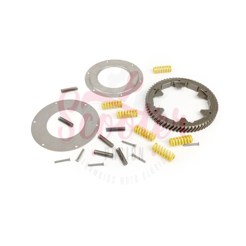Corona Transmisión Primario DRT 65 Dientes Helicoidales Para Piñón Embrague 21-22-23-24 Dientes Vespa DN, IRIS, TX, T5, PX Disco