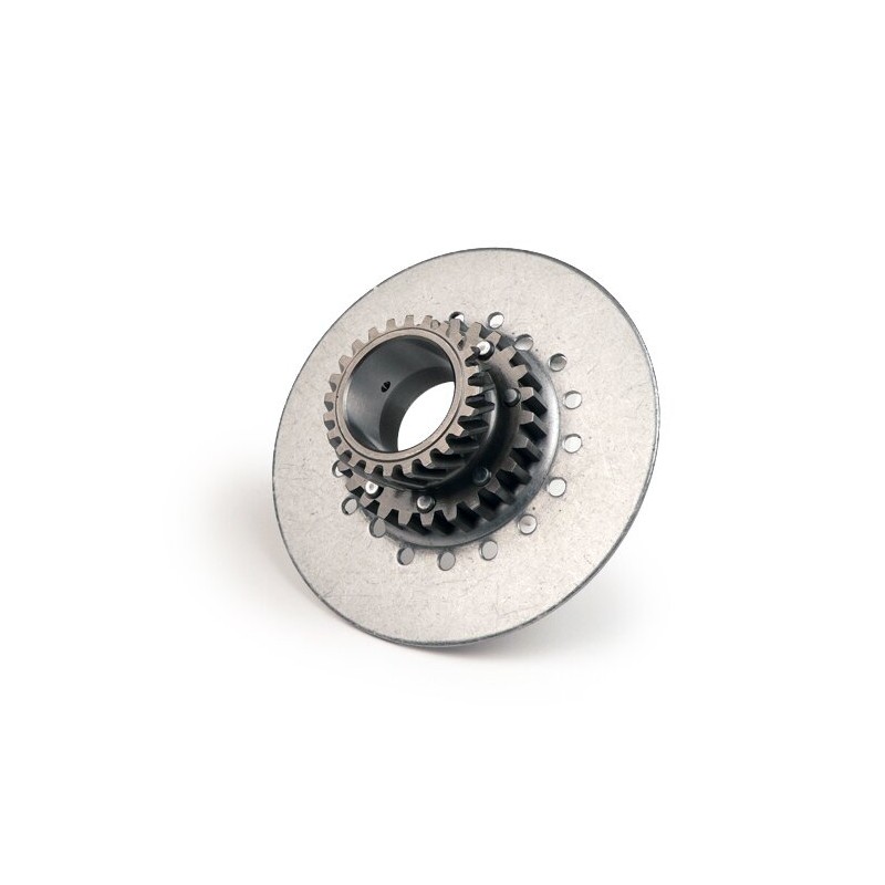 Piñón Campana Interior Embrague DRT 7 Muelles 24 Dientes Helicoidales Para Corona 65 Dientes Vespa DS, DN, IRIS, TX, T5