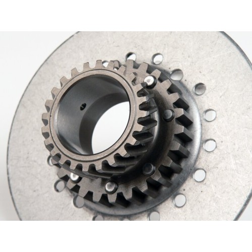Piñón Campana Interior Embrague DRT 7 Muelles 24 Dientes Helicoidales Para Corona 65 Dientes Vespa DS, DN, IRIS, TX, T5