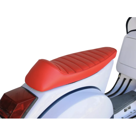 Asiento Rojo Fastback 2.0 Vespa PX Disco,IRIS,DN,DS,CL,Vespa 150s, Sprint,GS,160 y 125 del año 60 al 65