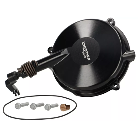 Tapa Embrague Completa Negra BGM PRO Superstrong CNC Vespa PX Disco, IRIS, TX, T5, DN, DS, CL